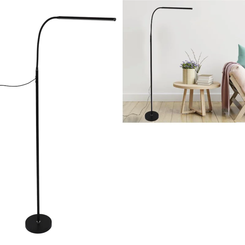 

LED Floor Lamp 3 Color Temperatures 3000K 6000K 10 Level Brightness Gooseneck Standing Lamp Eye Caring Reading Light For Living