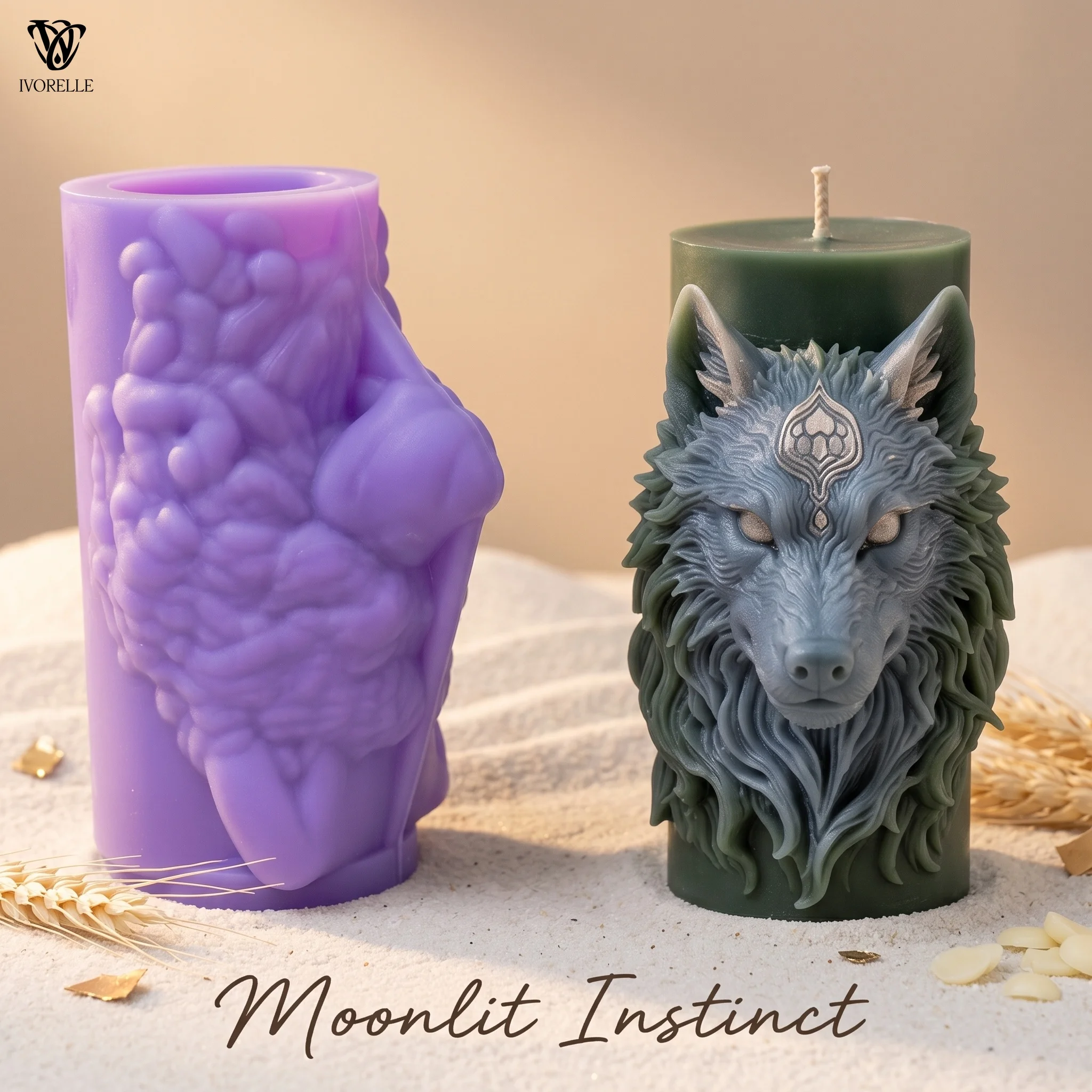Soap Making Utensils - IVORELLE Wolf Head Silicone Candle Mold