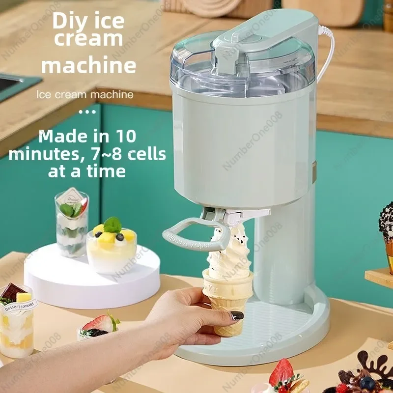 Ice Cream Machine Small Homemade Automatic, Household Mini Fruit Ice Cream Machine Children's DIY Cone Ice Cream Machine