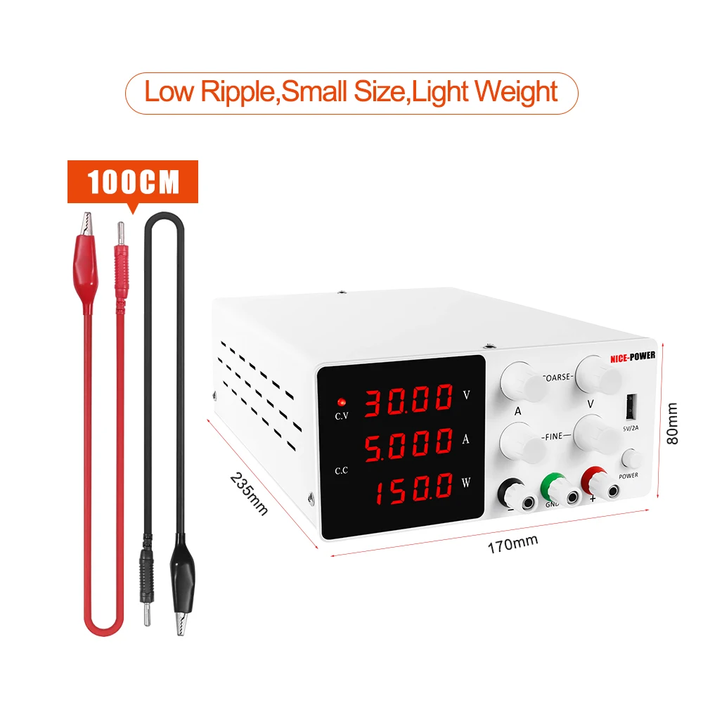 

Adjustable DC Power Supply 30V5A Lab Bench Power Supply Laboratory Stabilized Power Supply Voltage Regulator Switch 220V EU plug