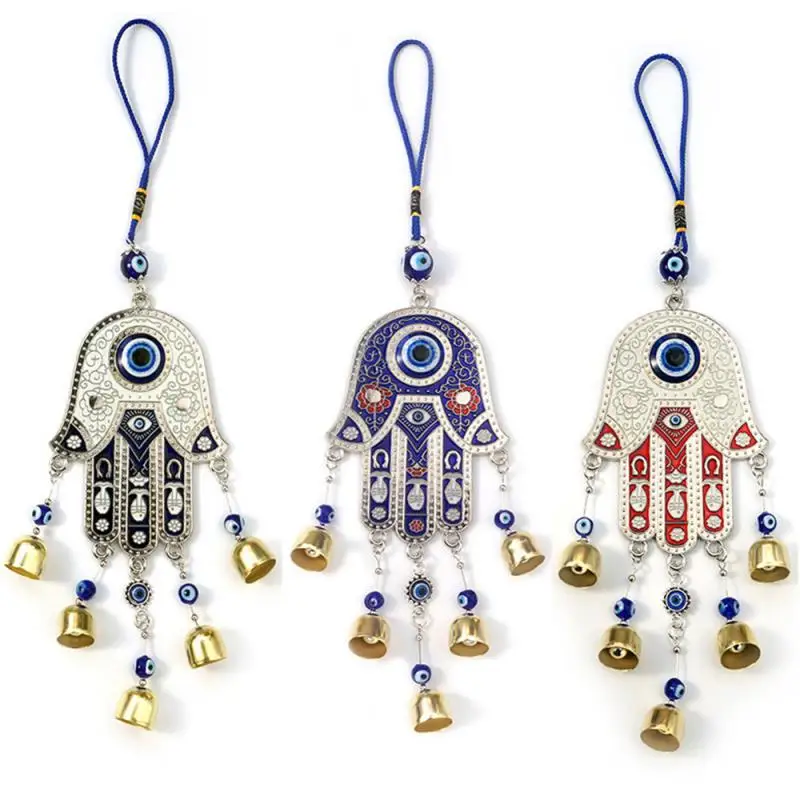 Lucky Pendant European And American Devil Eye Blue Eye Pendant Fatima Hand Retro Art Crafts Home Ornament Wind Chime Pendant