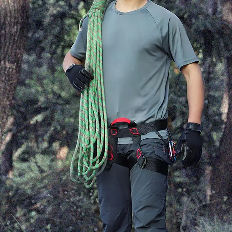 安全ハーネス クライミングベルト 軽量 調節可能な安全ベルト プロフェッショナル クライミングギア ラペリングハーネス 多機能