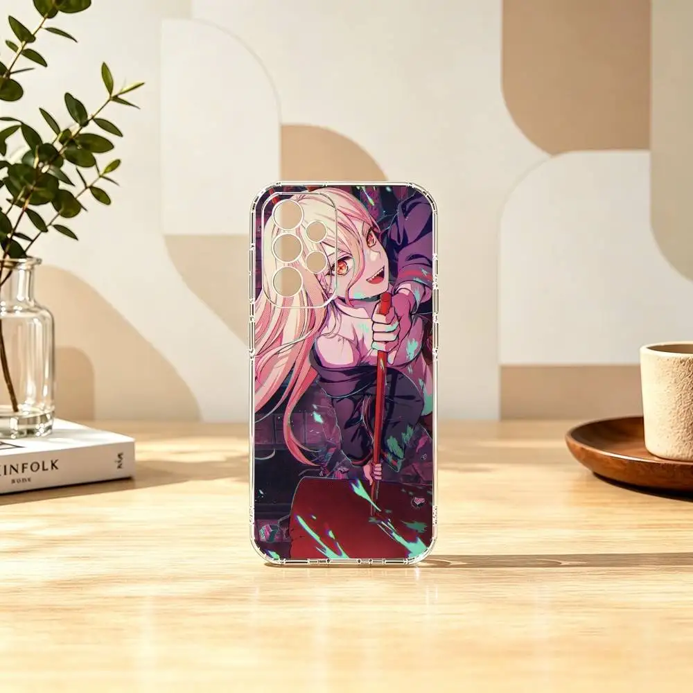 Anime C-Chainsaw Man P-Power  Phone Case For Samsung S25,S24,S21,S22,S23,S30,Ultra,S20,Plus,Fe Transparent Cover