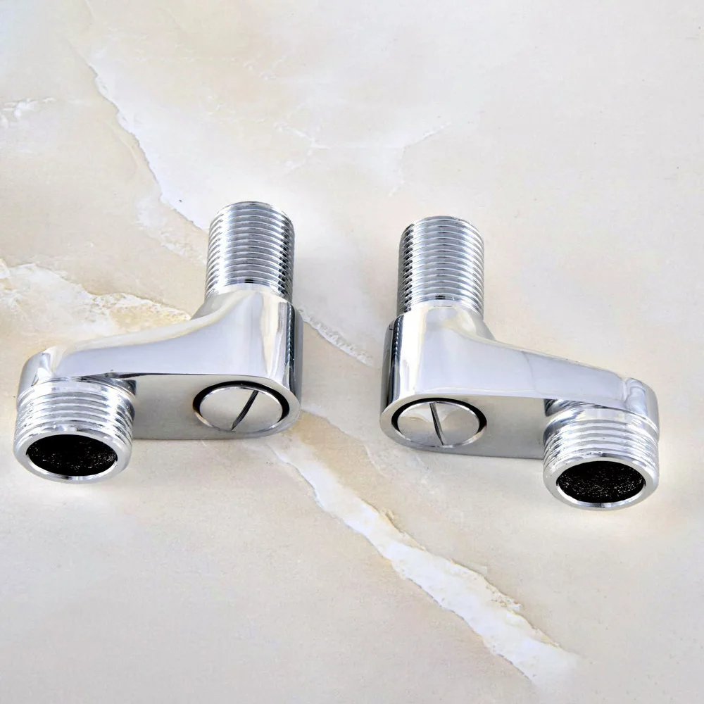 2Pcs Chrome Claw Foot Bathtub Shower Faucet Adjustable Adapter Swing Arms Wall Mount Replacement Part Bathroom Supplies Nba183