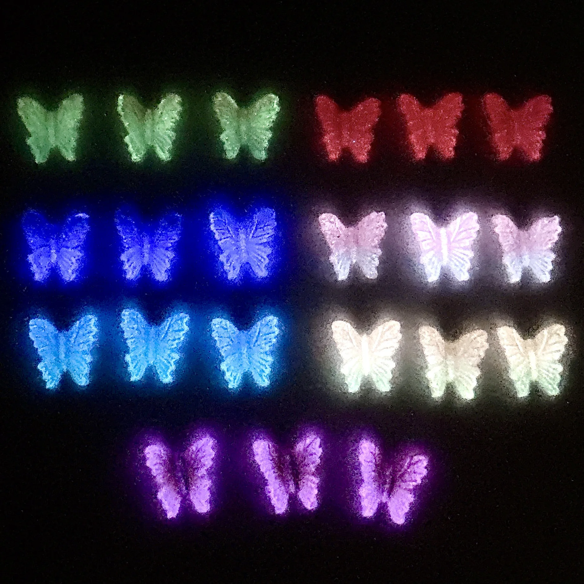 Breloques papillon Shoous 3D en acrylique pour Nail Art, accessoires de décoration, outil sensible à la lumière UV, document proxy, N64.30 pièces