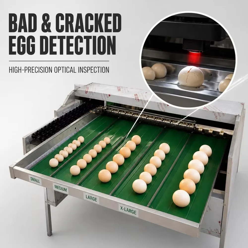 Industrial Automatic Egg Grading Sorting Machine Poultry Farm Equipment Egg Classifier High Efficiency Durable