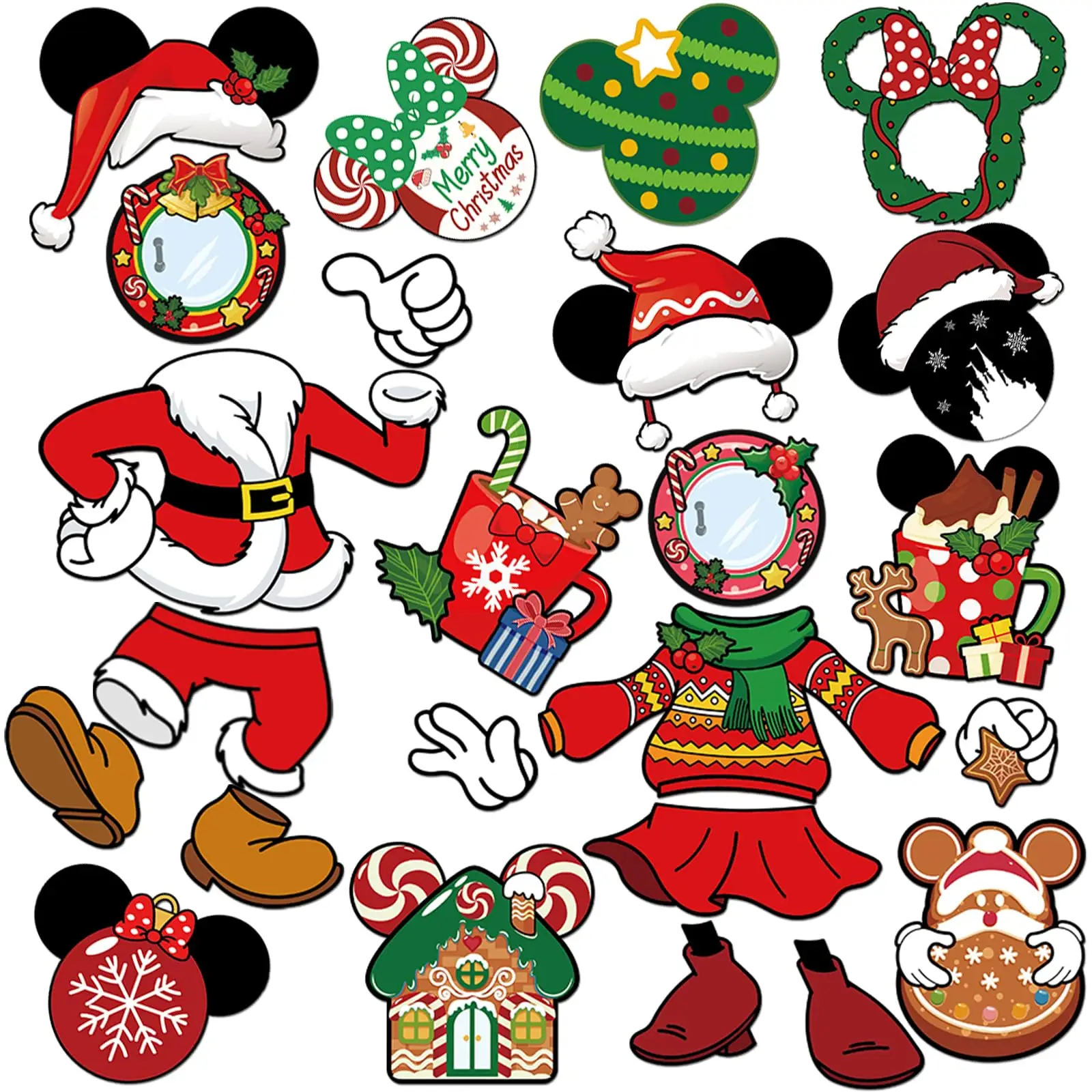 

Christmas Cruise Door Decorations - 24 Pcs Mouse Ship Cabin Magnets Funny Merry Xmas Cookies Santa Magnetic Stickers Winter Anch