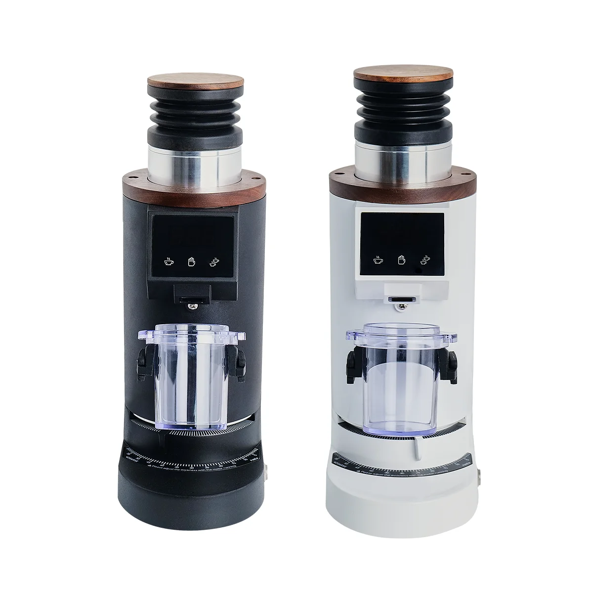 Coffee Grinder Burr Flat - 家庭用およびカフェ用の2つの豆ホッパー付き電動コーヒーミルDF64E。低価格で人気販売中の業務用コーヒーミルDF64E。