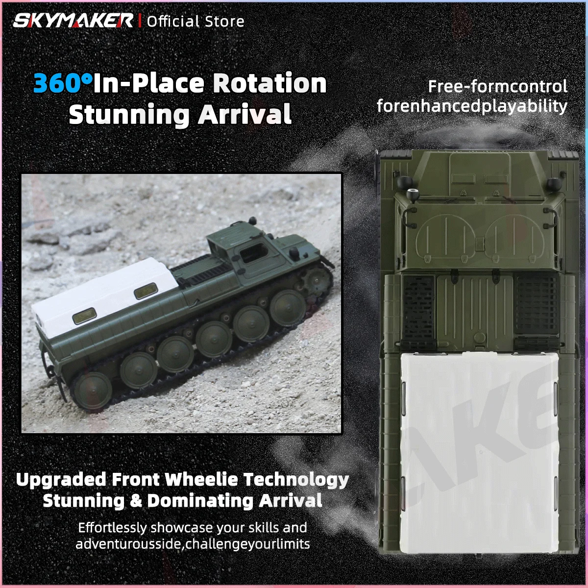 WPL E-1 1/16 2.4G RC戦車おもちゃ 4WDスーパクローラー装軌式リモートコントロール 1:16オフロード車両 電動 キッズRCおもちゃ 男の子向け