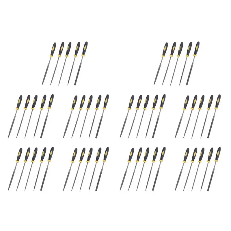 Y50A-50 Pieces Professional Technical Diamond File 3X140mm Raft Needle Metal Cutting Tool Glass Metal Stone Carving