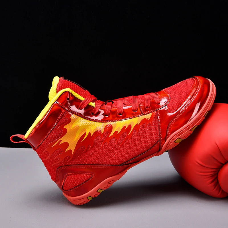 

2026 professional unisex wrestling shoes low cut competition training shoes men's anti slip breathable boxing sports shoes