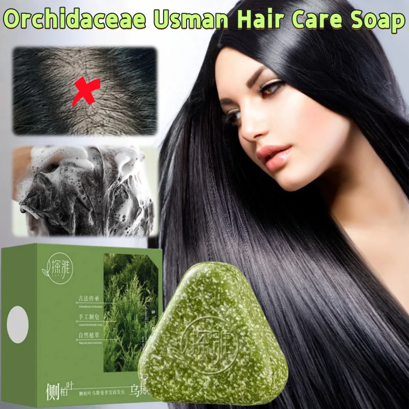 

TangYa Orchidaceae Usman Grass Handmade Soap Reduce Hair Loss Strengthens Tough Hair Roots Improves Grey Plant Soap 120g