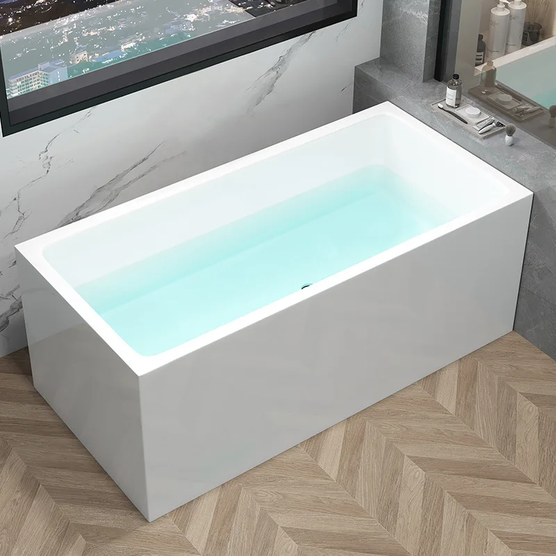 Square bathtub adult independent integrated thermal insulation hotel B & B acrylic bathtub