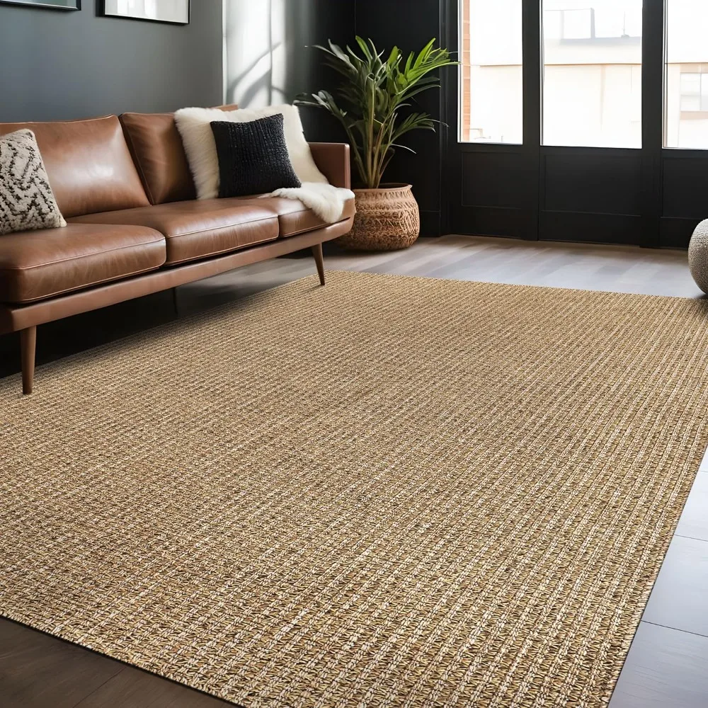 

Easy Jute Rugs 6x9 Natural Color Living Room Indoor Outdoor Area Rug for Farmhouse Patio and Kitchen Rug High Traffic Washable E
