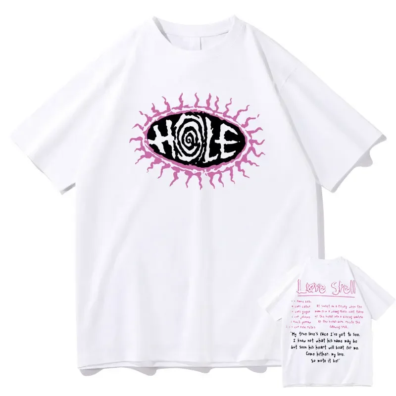 Hole Love Spell Lyrics T Shirt Vintage Hip Hop Men Women Oversized Tshirt Courtney Love Beautiful Monsters 90s Rock Band T-shirt