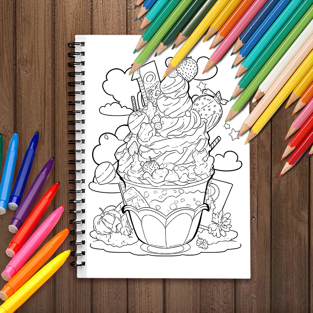 Spiral Coloring book -30 Sheets adult coloring book, 11.2 x 8.3 inches, 100g thick paper, drawing book, homecoming holiday gift