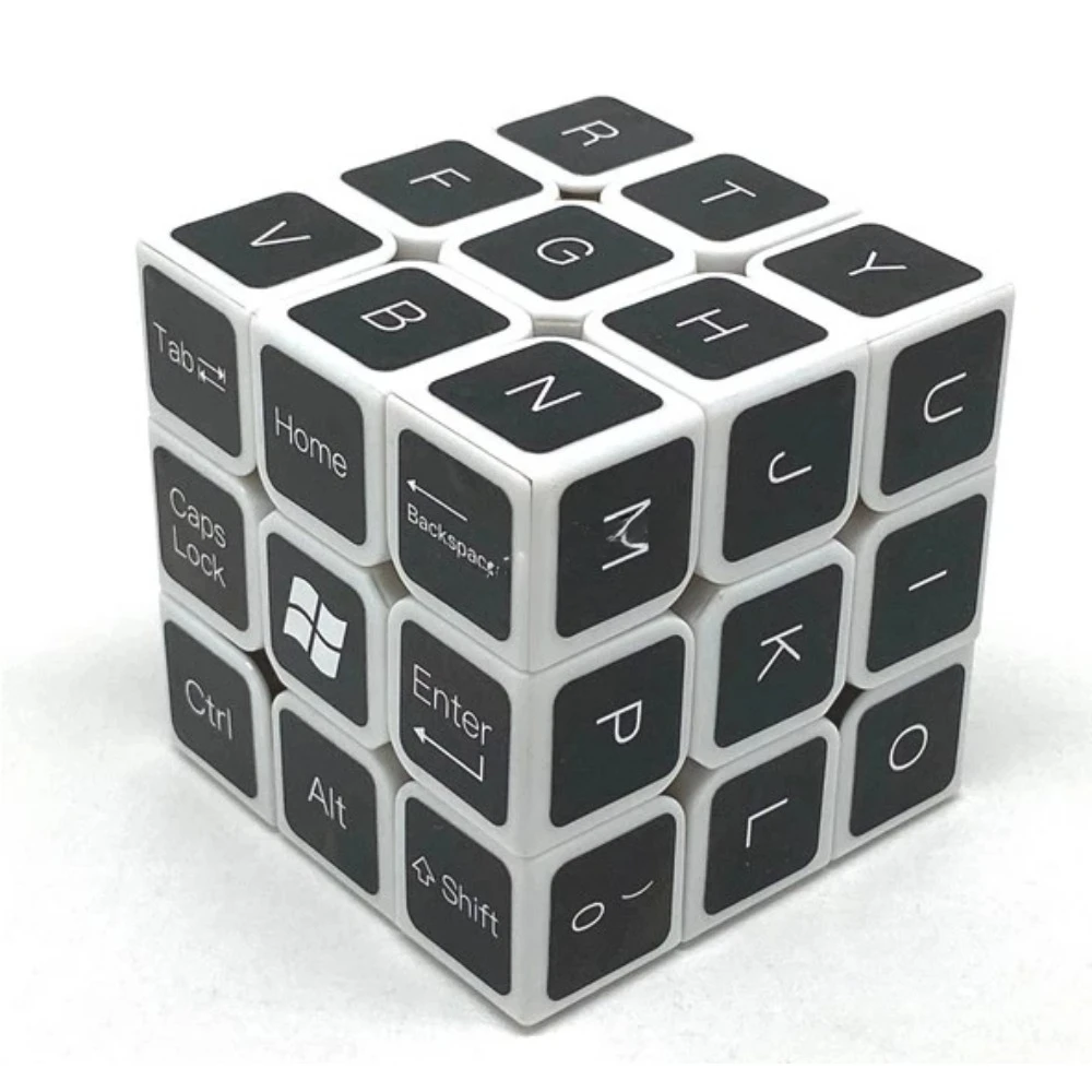 Calvin's Puzzle Cube pour enfants, White Body, Magic Keyboard, Toy Games, 2x2x2, 3x3x3, 4x4x4