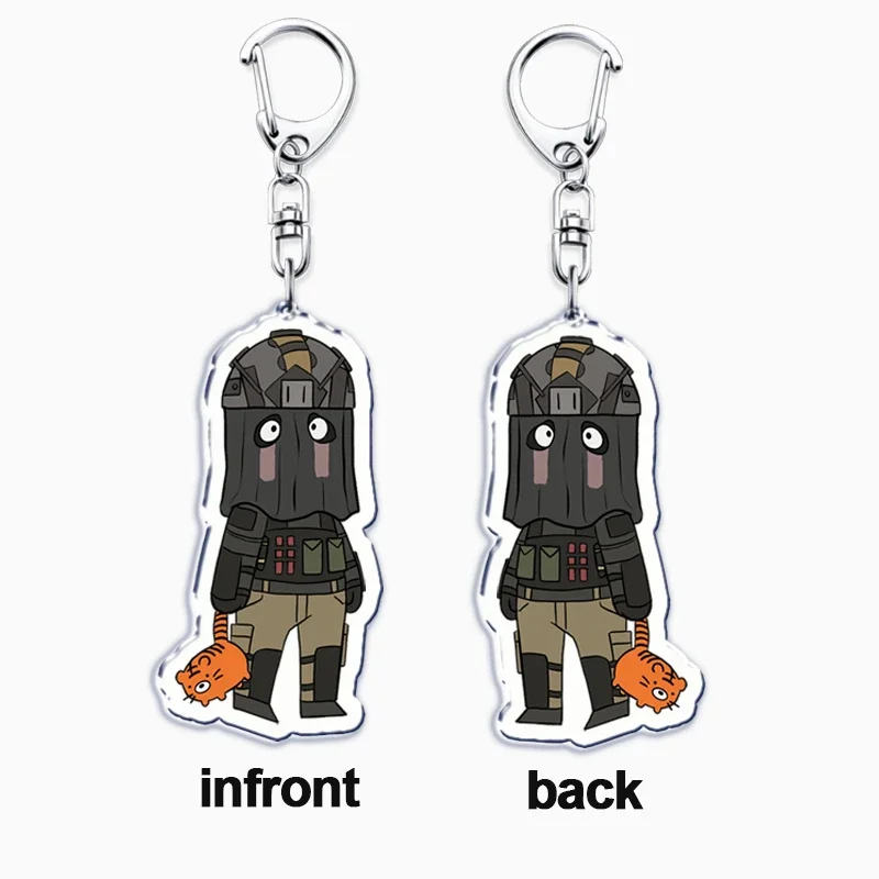 Hot Military Game Ghost Chibis Keychains for Accessories Cod Soldier Soap Simon Riley Keyring Jewelry Fans Friends Gaming Gifts