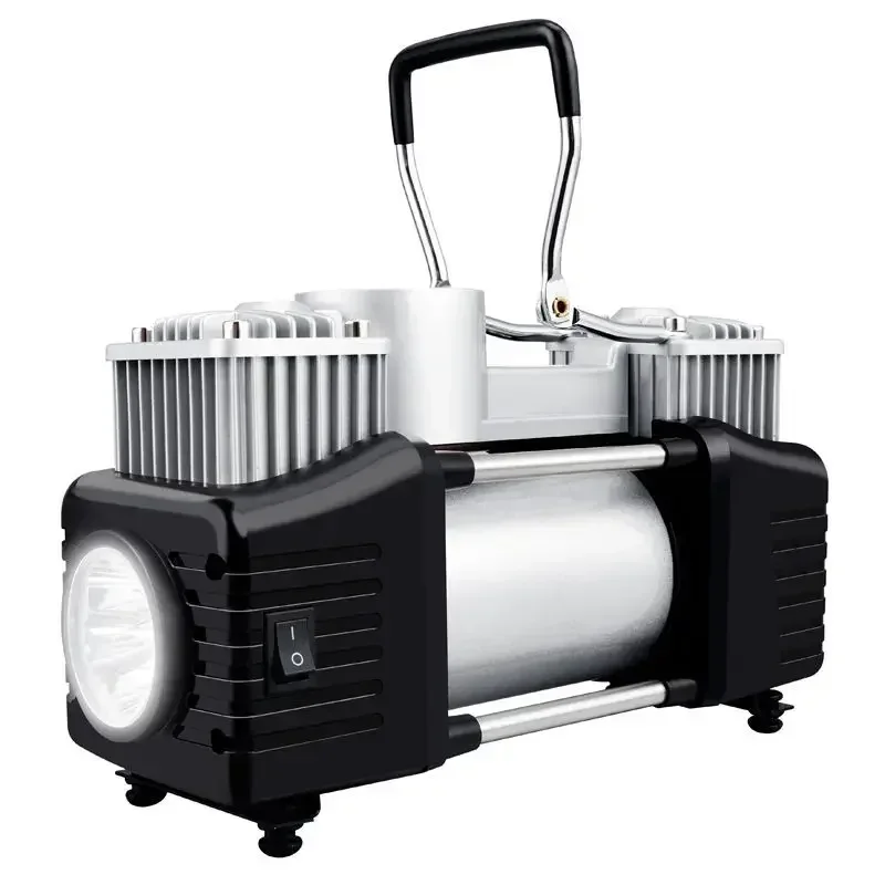 1pc 12v Smart And Powerful Car Air Pump Car Air Pump Dual-Cylinder Digital Display Electric Tire Pump With Light