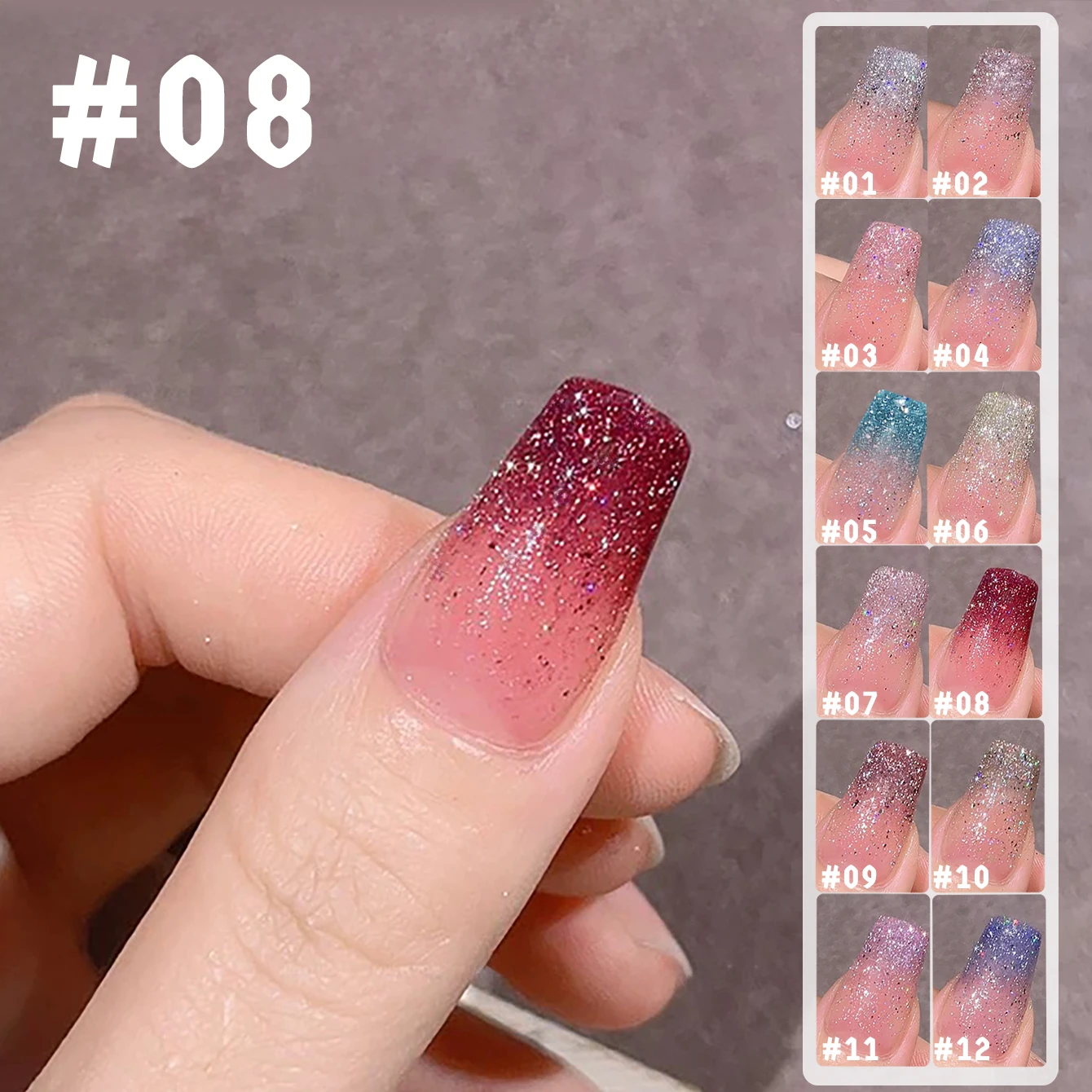 

1/12 шт. новый маникюрный салон красочный звездный блестящий платиновый большой и маленький порошок с блестками прочный гель-лак для ногтей