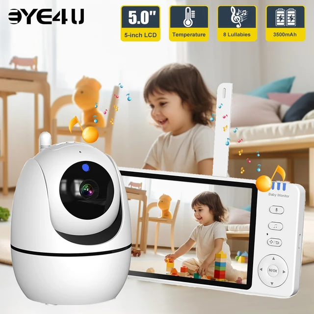 5'' niania wideo 2.4G matka dzieci noktowizor Zoom PTZ kamery monitorujące wideo z ekranem wyświetlacza temperatury ABM501