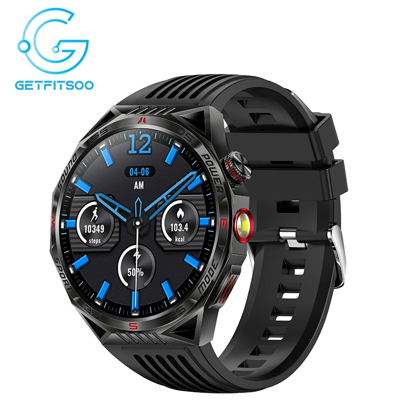 

Getfitsoo Smart Watch Men Bluetooth Call IP68 Waterproof Wristband Outdoor Sports Compass Smartwatch With LED Flashlight HT28