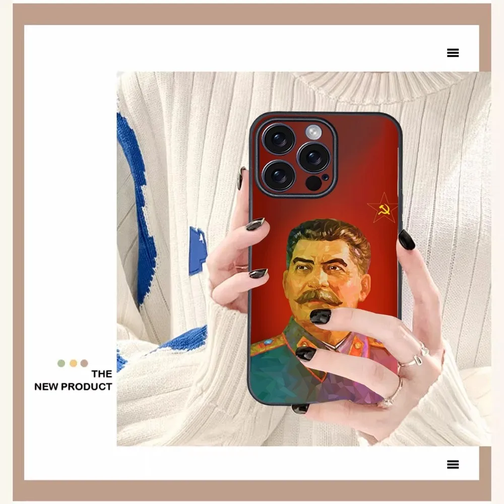 Russian Commander Stalin Phone Case For iPhone 16 15 14 13 12 11 PRO MAX PLUS Mini TPU Soft to Skin-friendly case