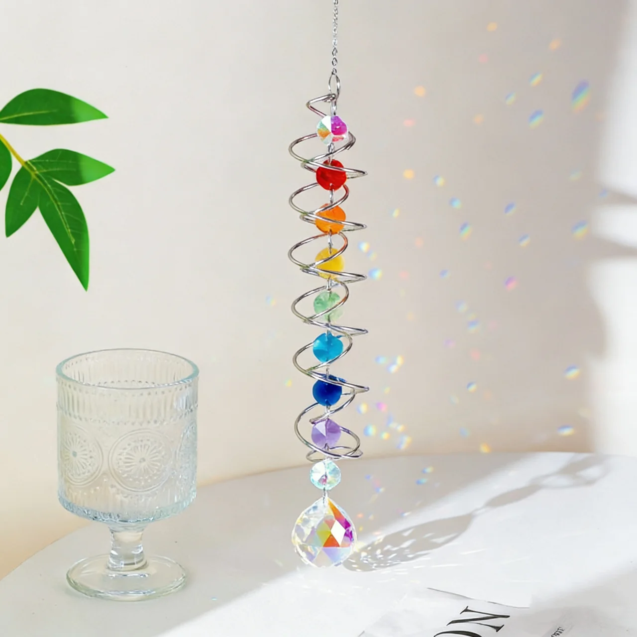 كريستال Suncatcher التحديق الك - مراجعة Wind Chime Tubular وسعره