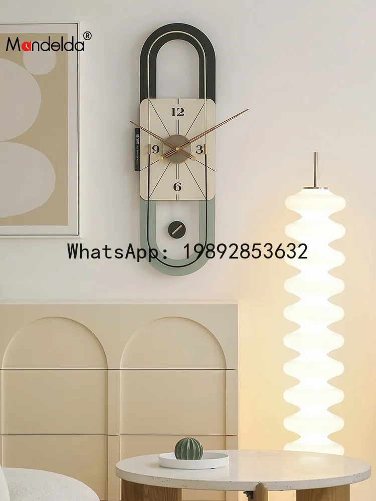 LYY living room decorative painting non-punching clock light luxury dining table background wall wall clock modern high-end