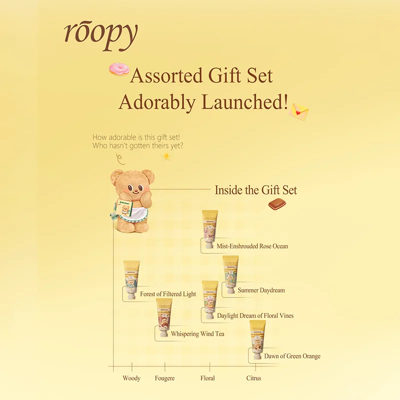 مجموعة كريم اليد كروس على شكل دب الزبدة، عطر مغذي يدوم طويلاً، مدمج محمول، مثالي لهدايا الخريف والشتاء #3