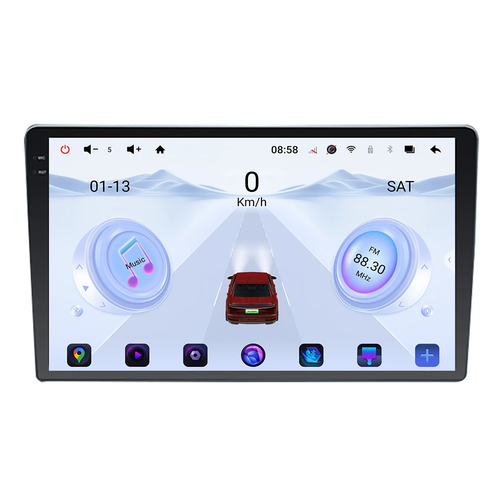 Universal 2K Touch screen Android 13 Car 850MHz RDS/FM/AM Radio Bluetooth Navigation Radio Multimedia Video Car DVD Player