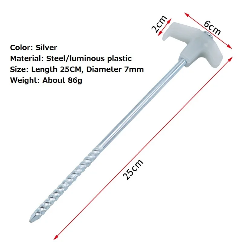 4/8/10 шт. люминесцентные фонарики для кемпинга длиной 25 см, флорестые винты, резьбовые стойки для палатки, стальные гвозди, аксессуары для палатки