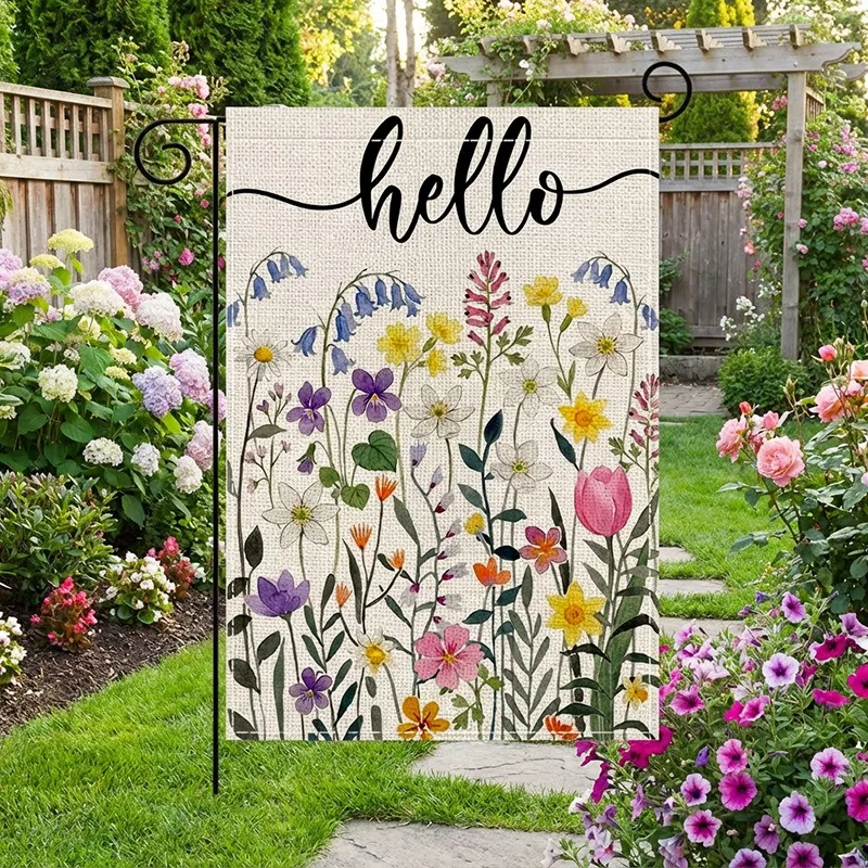 

Пасхальный декоративный садовый флаг для создания праздничной атмосферы, двусторонний, с принтом.