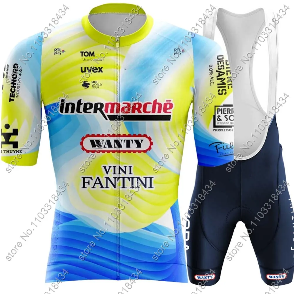 Team Wanty Cycling Jersey 2024 Cycling Jersey Set Short Sleeve Biniam Girmay Belgium Clothing Bike Shirt Suit Bicycle Bib Shorts