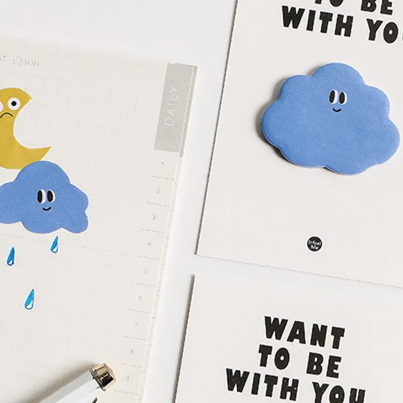 30 แผ่นการ์ตูน MeMO Pad น่ารักสี Emoticon Sticky Notes เหมาะสําหรับหญิงและออกจากข้อความ,กระดาษติด