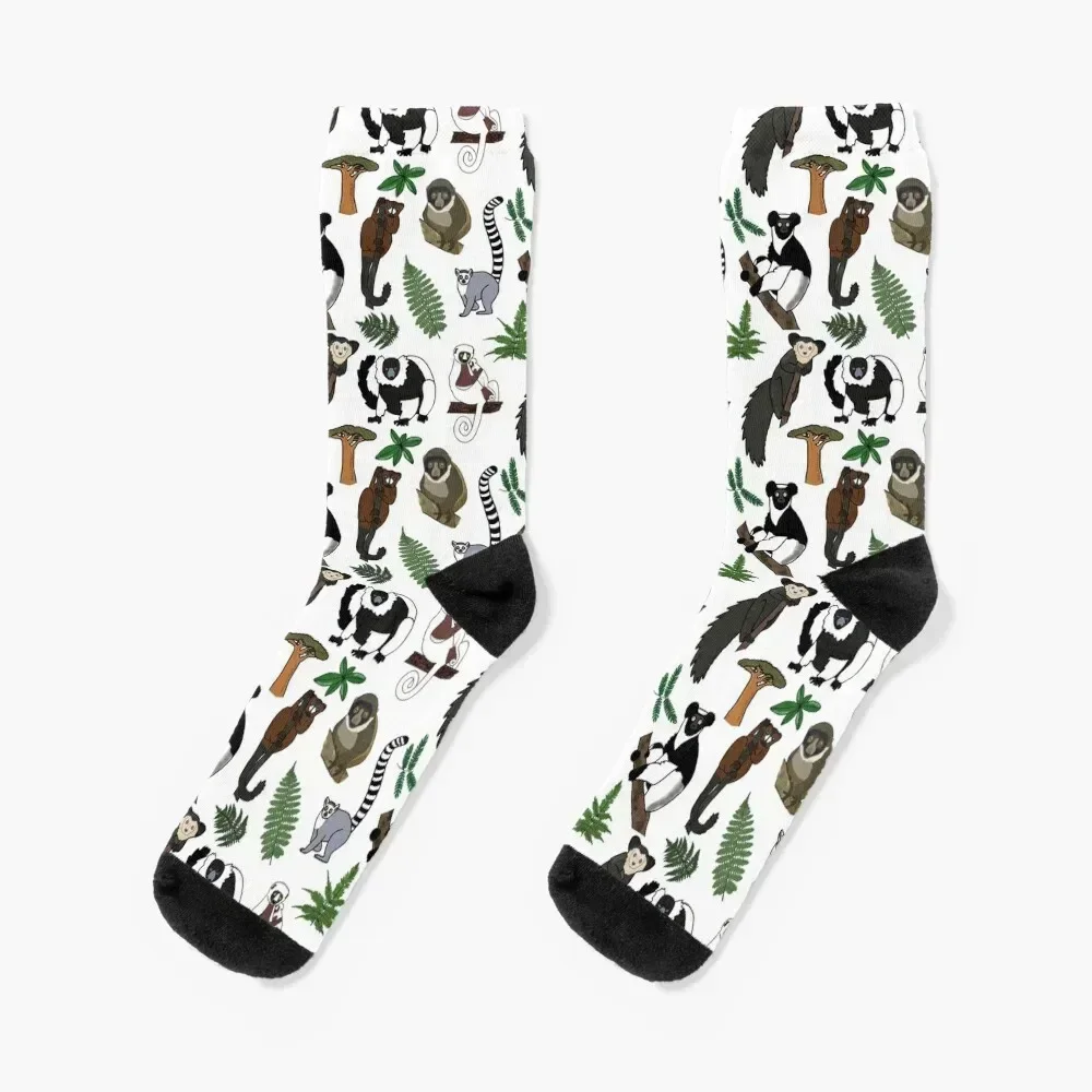 

Lemur Pattern Socks valentine gift ideas cotton Stockings man Running Designer Man Socks Women's