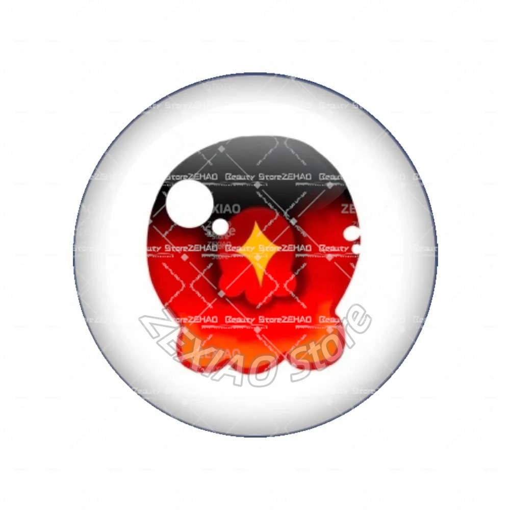 12pcs/Set 10mm/12mm/14mm/16mmCute Pattern Anime Blythe Doll Eyes Chips Pupil Glass Cabochons Toy Part DIY Doll Accessories MS000