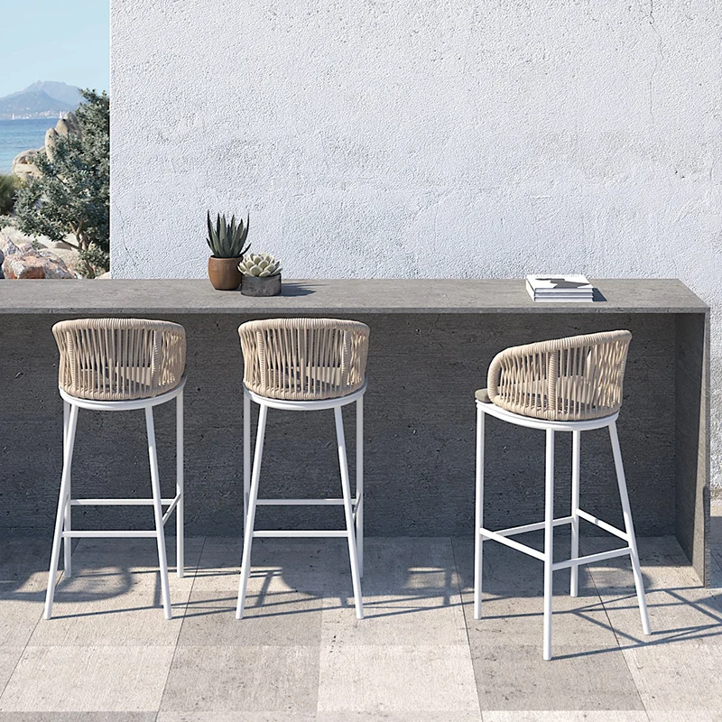 

Outdoor Rattan Bar Chair, Relaxing Backrest Design Minimalist, Creative Island Woven Single Seat