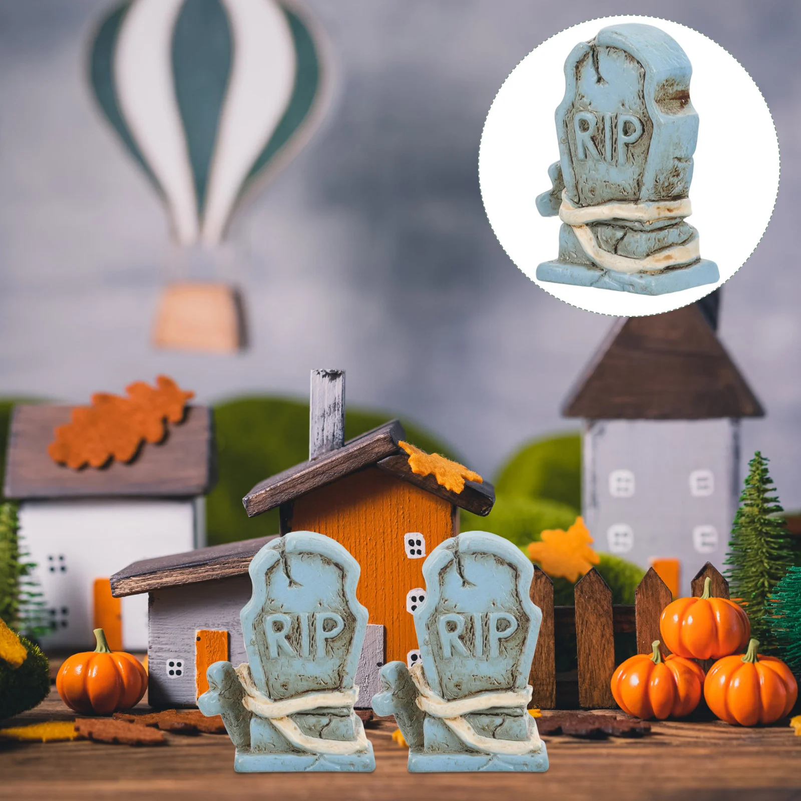 10 Pcs Halloween Tombstone Miniatures Decorations Graveyard Village for Cemetery Tombstones Toy