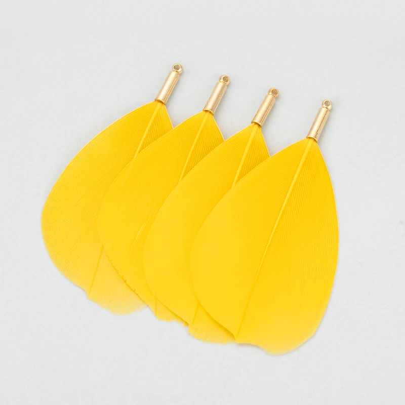 assoonas, MD74, Schmuckzubehör, Naturfeder, 18k vergoldet, Kupfer, handgefertigt, Schmuckherstellung, Anhänger, DIY-Anhänger, 10 Stück/Lot – Detail 4