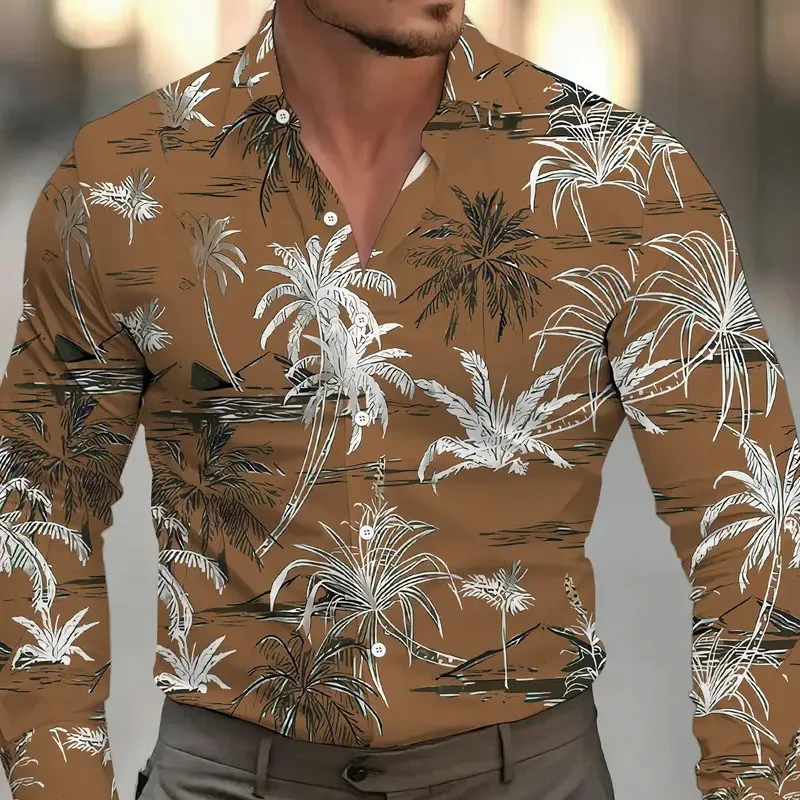 

Men's fashionable casual long-sleeved shirt with 3D pattern, stylish and elegant, suitable for all seasons in plus sizes.