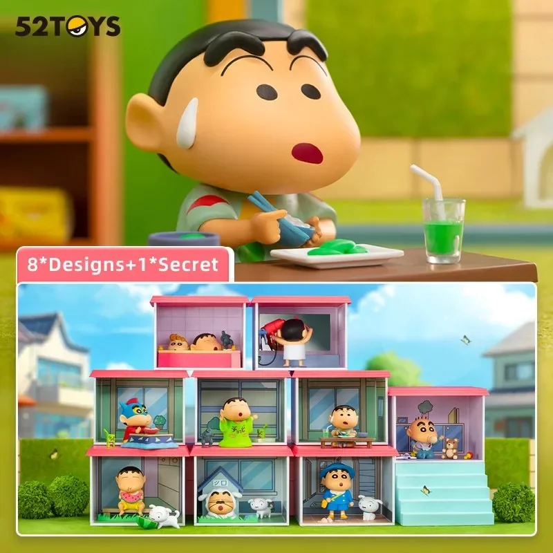 52 brinquedos lápis shinchan vida em kasukabe série caixa cega caixa misteriosa caixa surpresa meninas anime figuras bonito modelo presente de aniversário