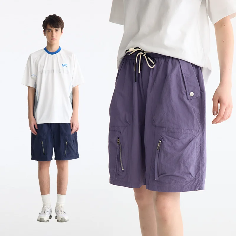 Frühling Und Sommer Neue Amerikanische Stil Arbeitskleidung Wasserdicht Atmungsaktiv Schnell Trocknend Spitze-Up Sport Shorts Unisex Lose Fünf-punkt YNN2