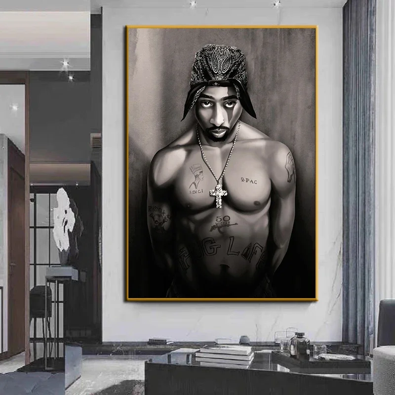 Tupac Shakur Wall Art Poster Hip Hop The B.I.G Biggie 2PAC Canvas Painting Prints Rapper Singer Picture For Living Room Decor