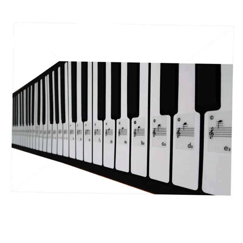 Keyboard Sticker Transparent Piano Keyboard Sticker 61 Key Electronic Keyboard 88 Key Piano Stave Note Sticker for White Keys