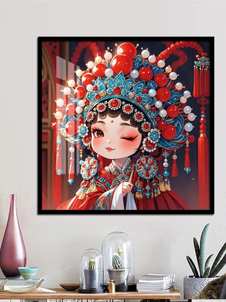 

Modern Simplicity Diamond Painting Girl's Handmade New Year Gift Living Room Decorative Artwork Diamond Sticker Portrait
