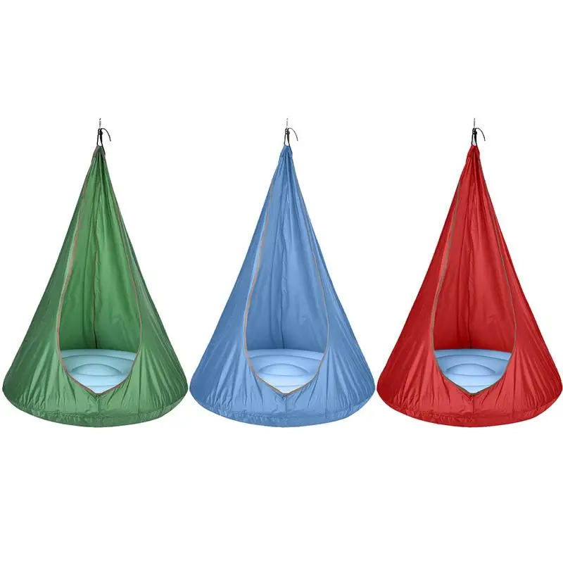 

Kids Swing Hammock Pod Chair Hanging Hammock Chair With Inflatable Pillow Sensory Swing Chair Play Tent For Outdoor And Indoor