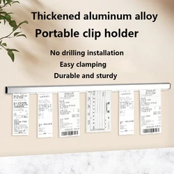 30/40/50/60cm Ticket Tab Bill Receipt Hanging Rack Bar Kitchen Order Document Holder Kitchen Tool Ticket Paper Clip Organizer