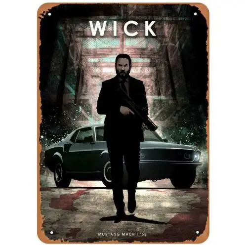 WICK Vintage Film-Metallschild Mach 1 Männerhöhle Wandkunst Deko Fan-Geschenk - Aluminium