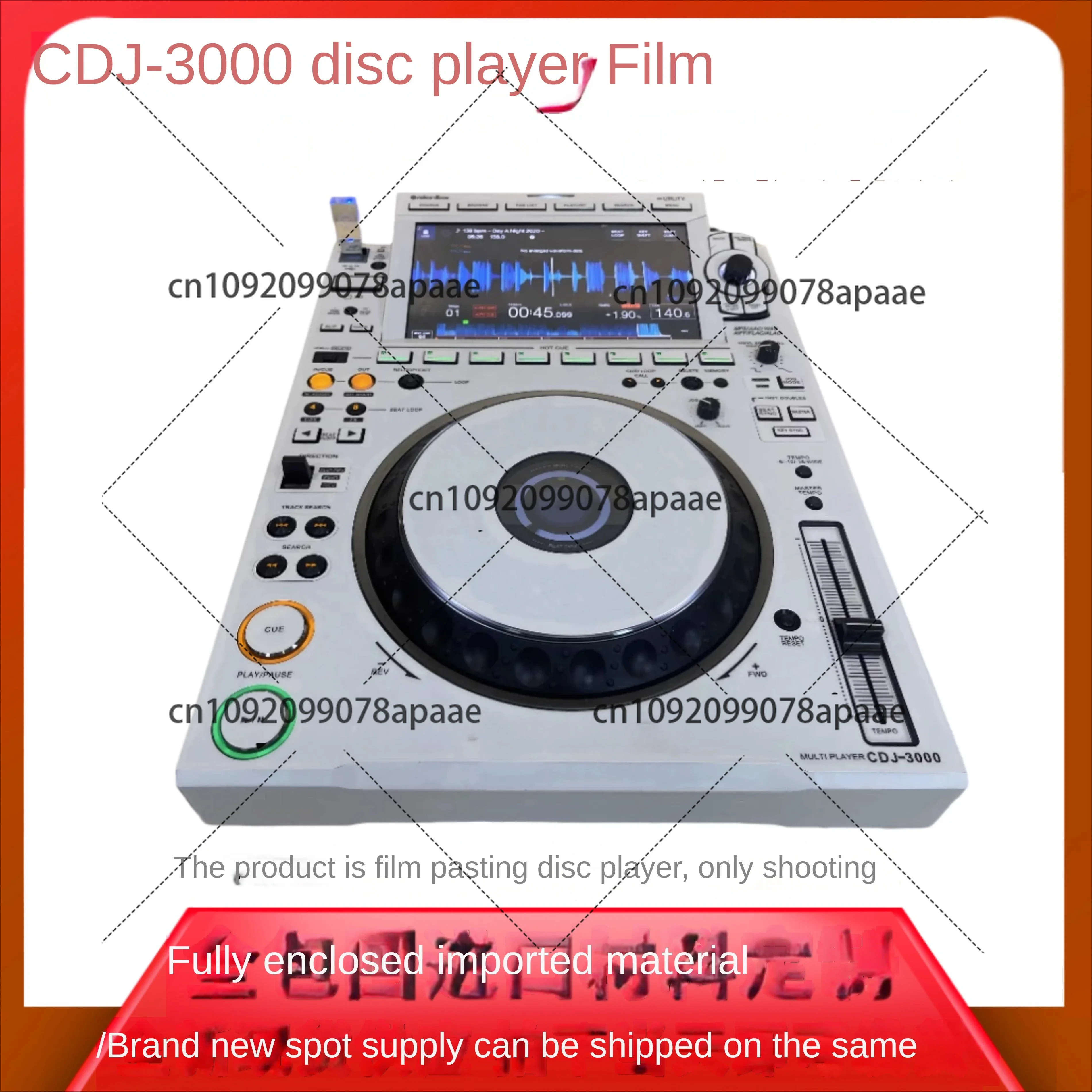 CDJ3000 Disc Maker Film, PC Imported White Fully Protected External Panel Sticker, in Stock